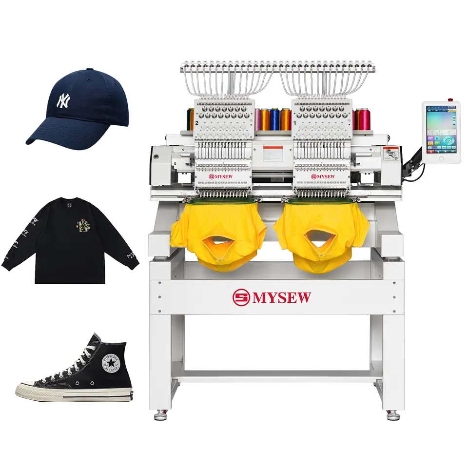 Embroidery Machine Computerized - MYSEW MBC-1202/1502 2-głowicowa 12/15-nitkowa przemysłowa automatyczna