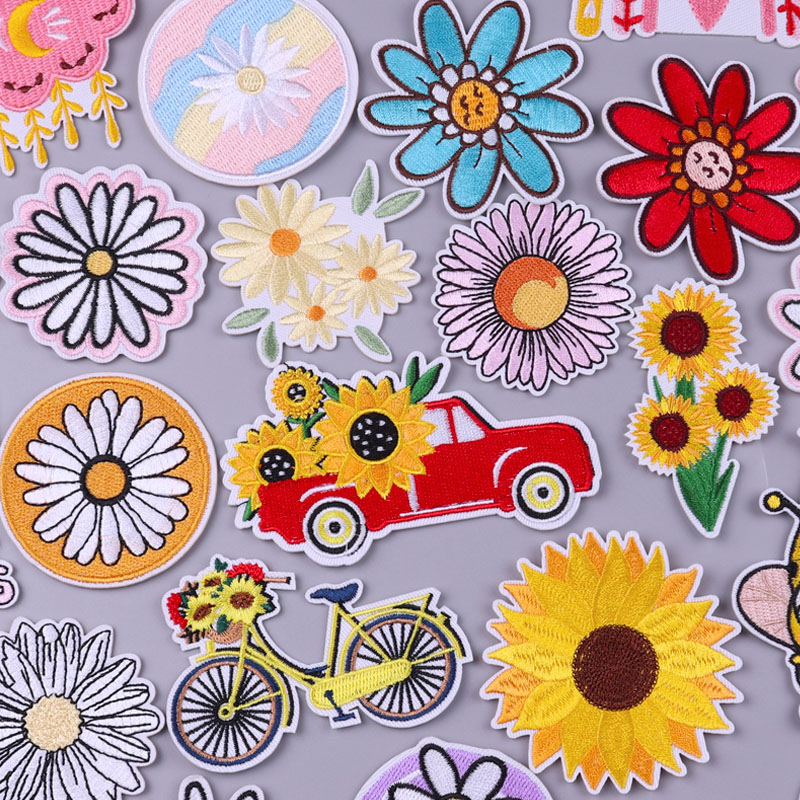 Embroidery Daisy Flower - Naszywka haft słonecznik naszywka na ubrania