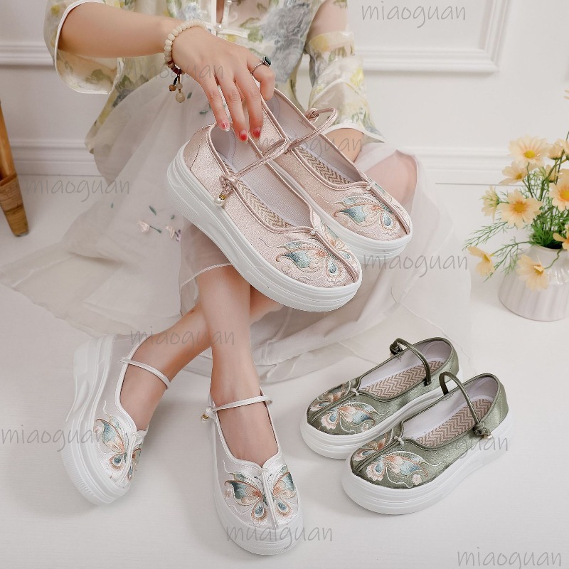 Embroidery Style - Damskie buty w stylu chińskim, haftowane,