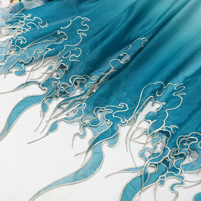 Embroidery Style - Tkanina w stylu chińskim z haftem,