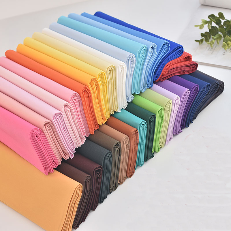 Linen Fabric Natural - Tkanina bawełniana popelina, jednolita, biała, czerwona,