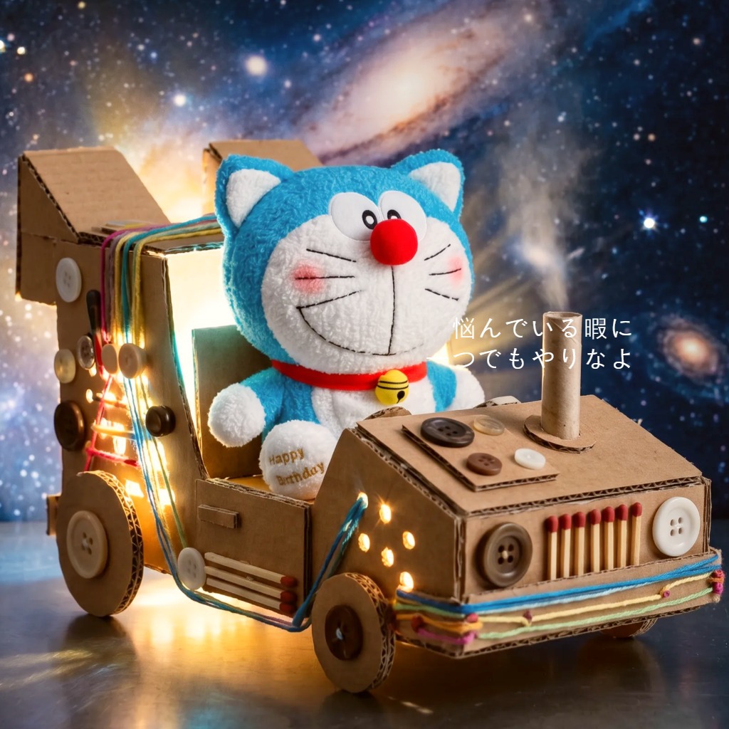 Embroidery Design Love - Urocza pluszowa lalka Doraemon w wersji