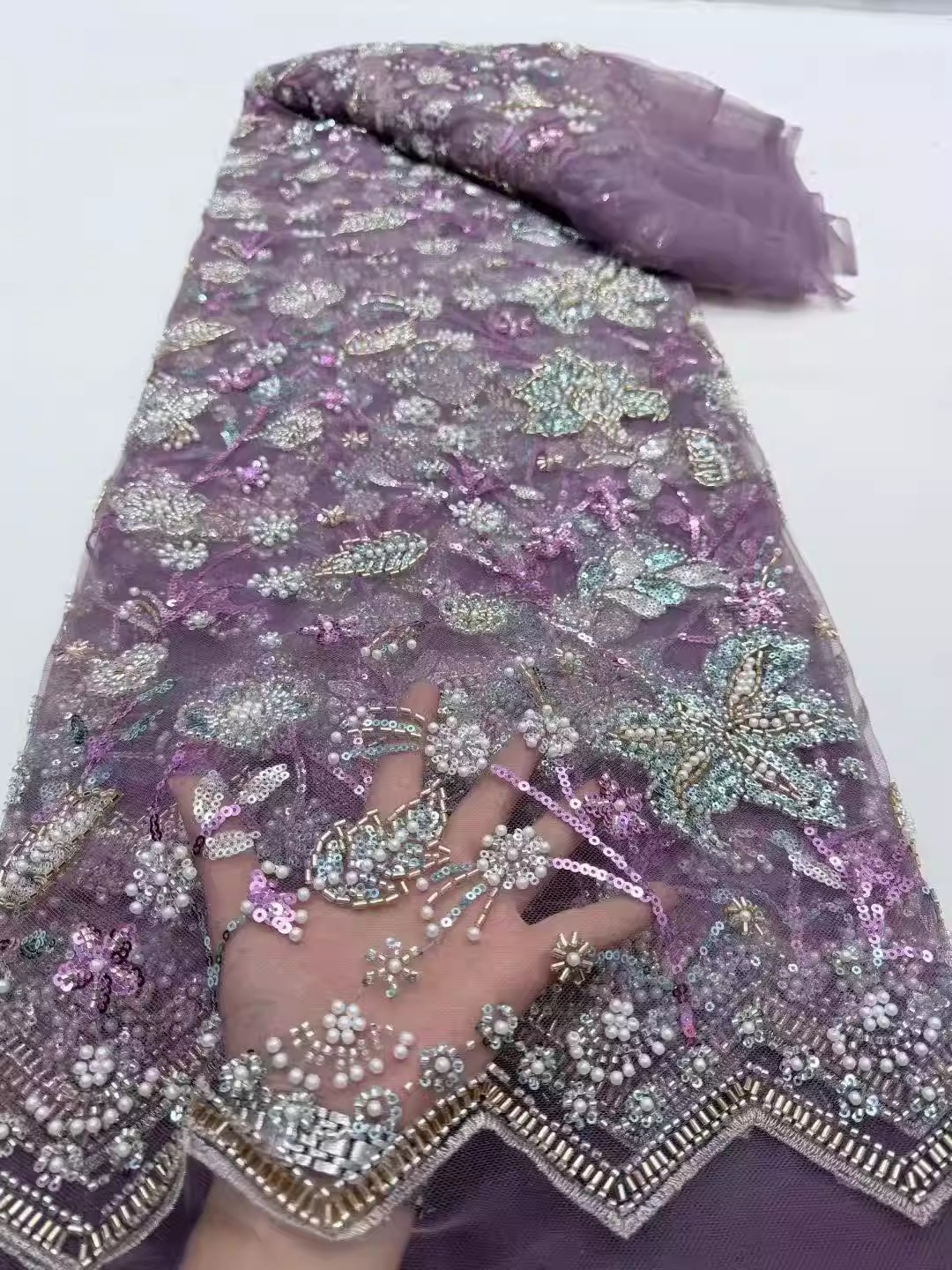 5 jardów tkaniny z cekinami, k – Embroidery Youtube recenzja i cena