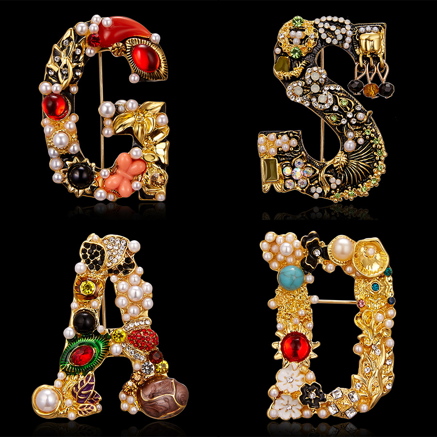 Moda emalia perła Rhinestone l – Embroidery Letter M recenzja i cena