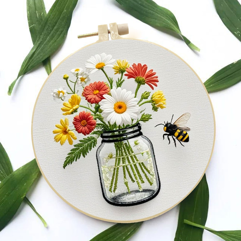 1 SZT. Zestaw do haftu DIY, kw – Embroidery Daisy Flower recenzja i cena