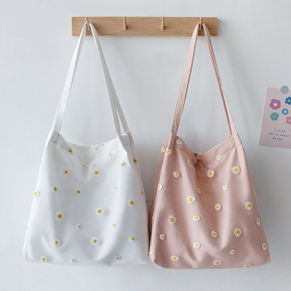 Damskie torby płócienne Dziewc – Embroidery Daisy Flower recenzja i cena