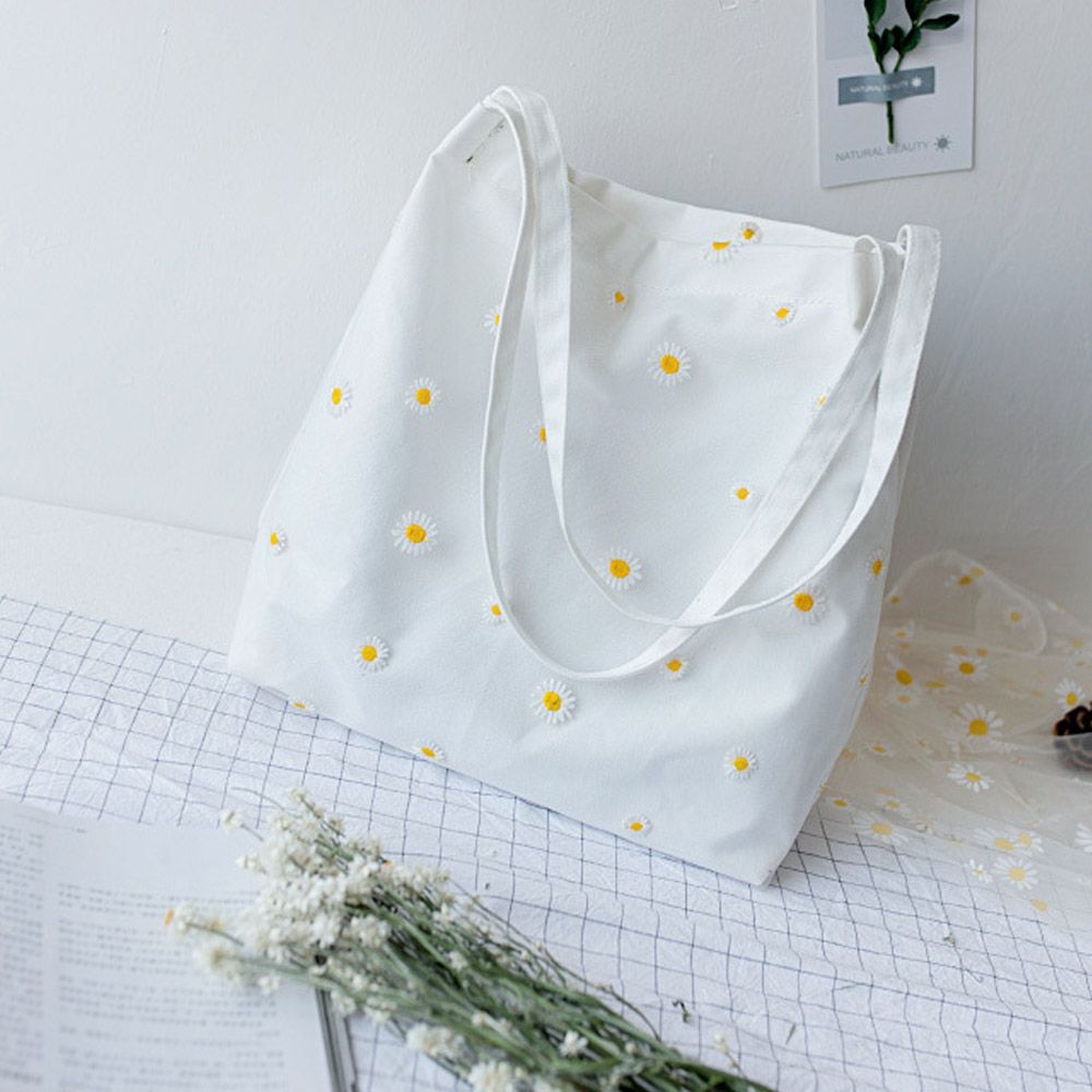 Damskie torby płócienne Dziewc – Embroidery Daisy Flower recenzja i cena