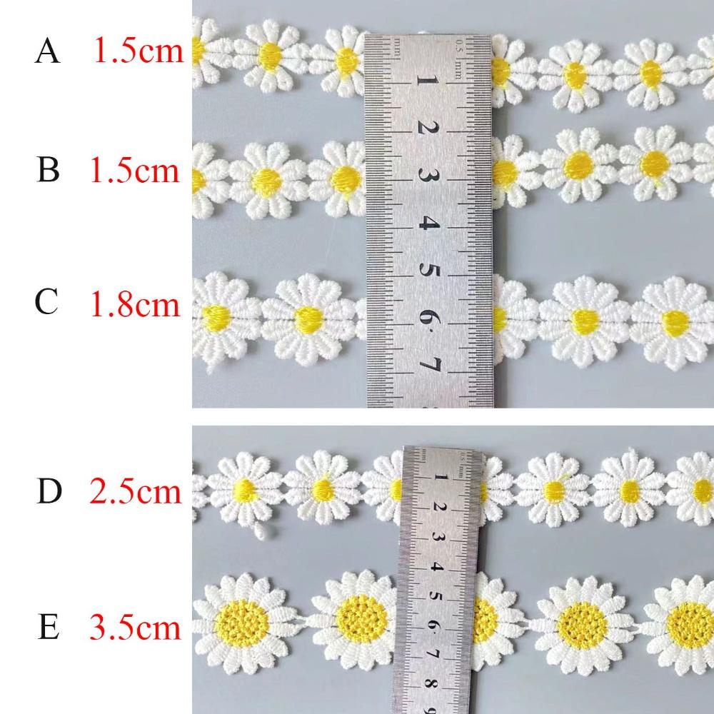 Piękny biały haftowana tkanina – Embroidery Daisy Flower recenzja i cena