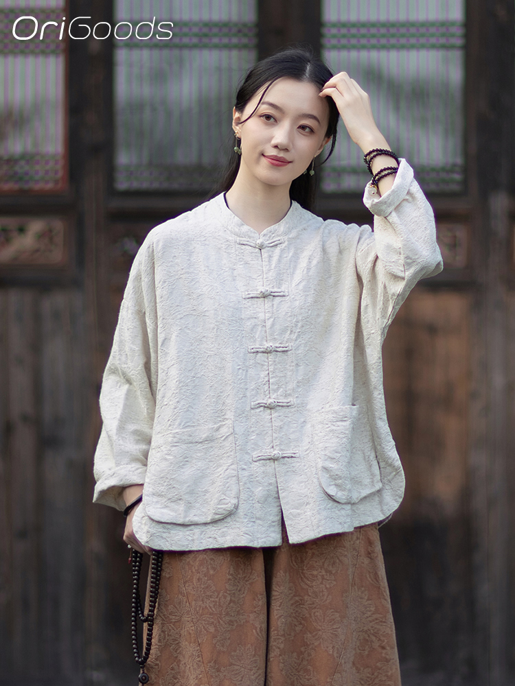 OriGoods Bluzka z tkaniny żaka – Linen Fabric Natural recenzja i cena