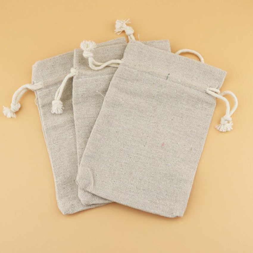 50 szt. Lniane torby ze sznurk – Linen Fabric Natural recenzja i cena