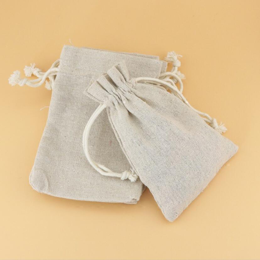50 szt. Lniane torby ze sznurk – Linen Fabric Natural recenzja i cena
