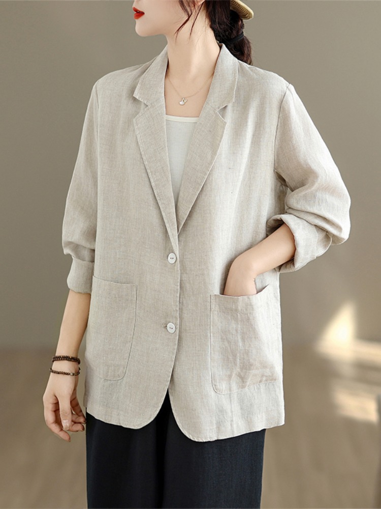 Damska marynarka/kardigan z dł – Linen Fabric Natural recenzja i cena
