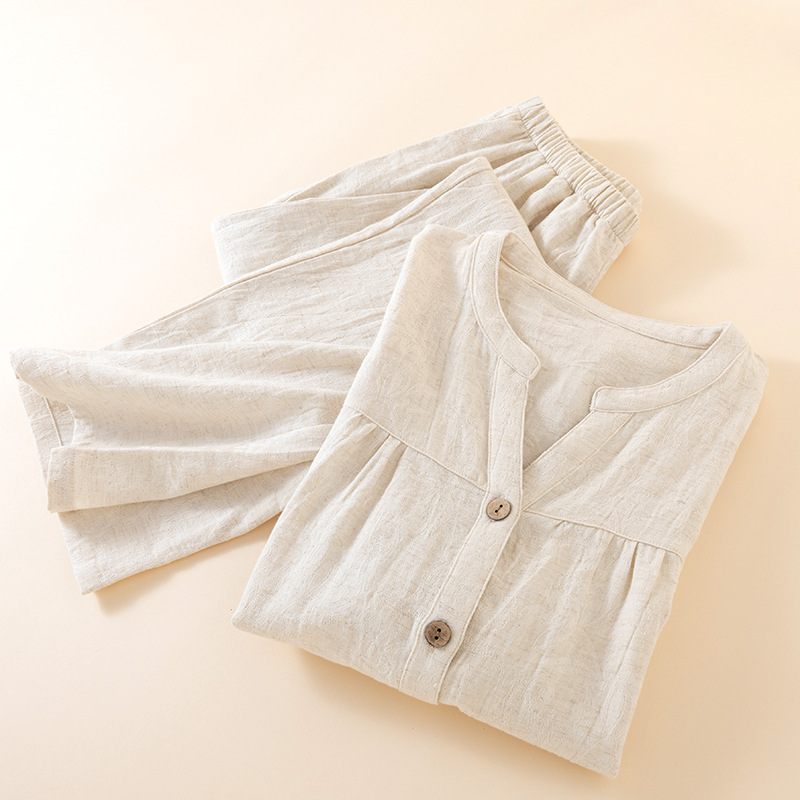 Piżama damska w stylu japoński – Linen Fabric Natural recenzja i cena