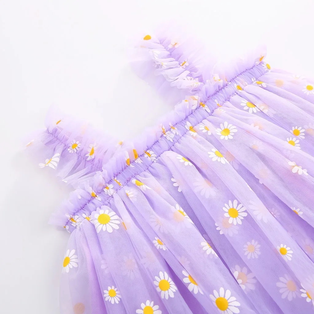 Sukienka z tiulu dla małych dz – Embroidery Daisy Flower recenzja i cena
